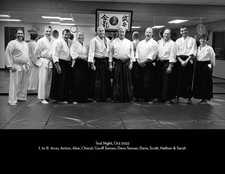 Group photo of students and instructors at test night, October 2022